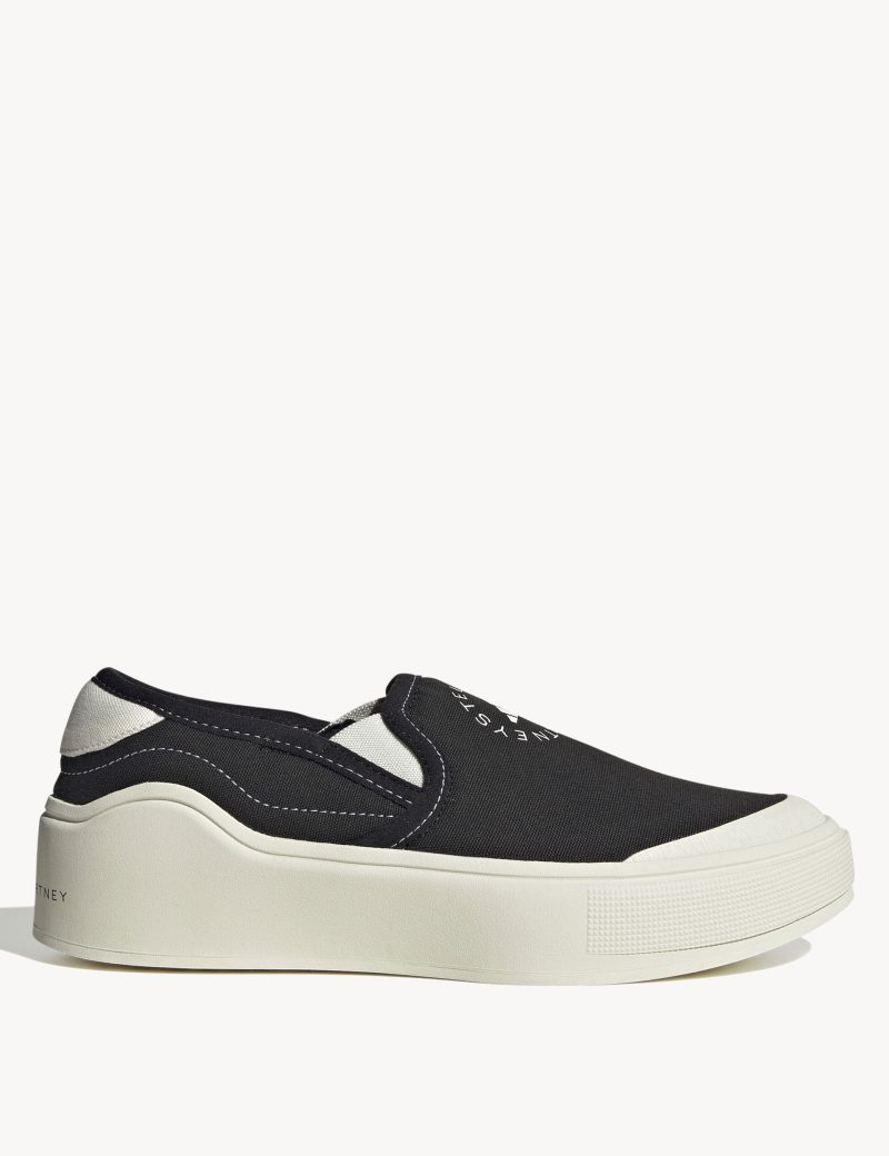 adidas x stella mccartney court slip on shoes black white hp2772 1