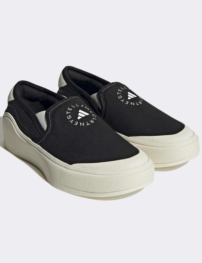 adidas x stella mccartney court slip on shoes black white hp2772 5