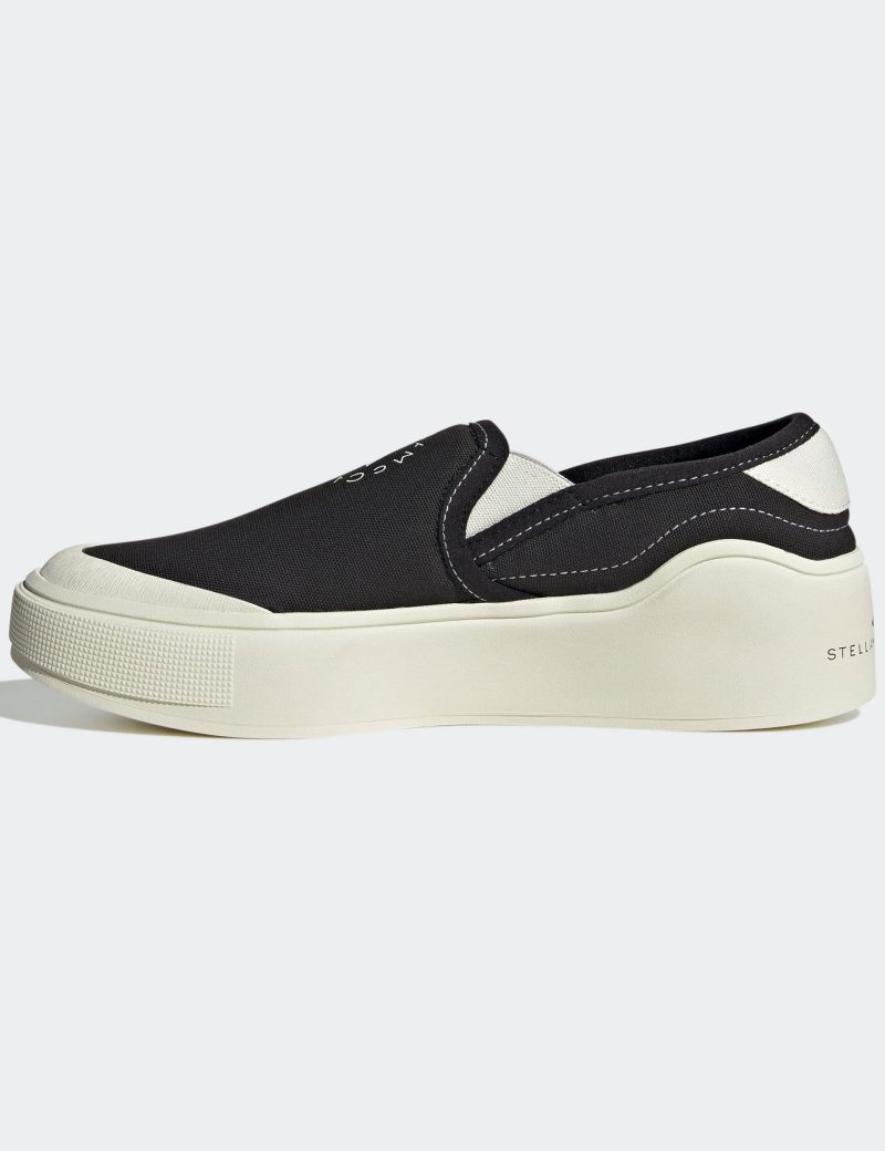 adidas x stella mccartney court slip on shoes black white hp2772 6