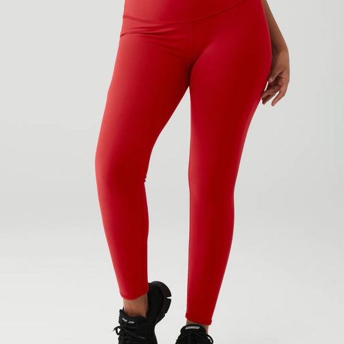 alo yoga 7 8 hw airbrush legging classic red W5604R 4