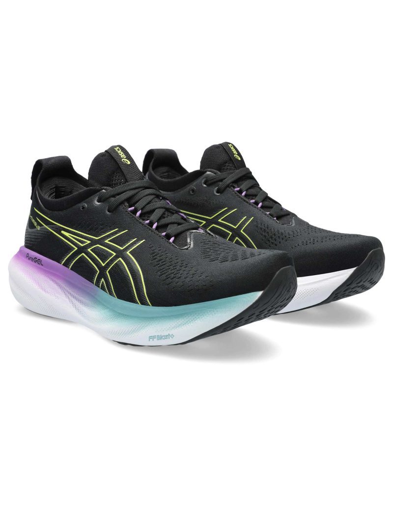 asics gel nimbus 25 black glow yellow 1012B356 004 5