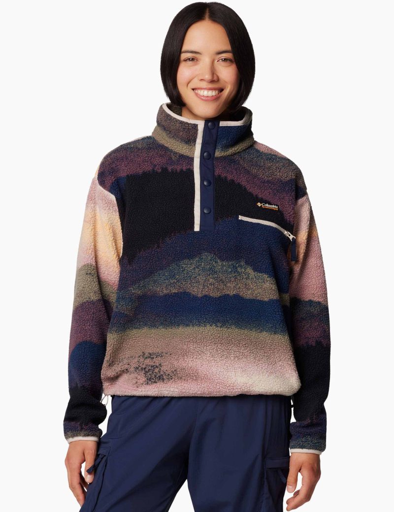 columbia helvetia ii cropped sherpa half snap printed fleece collegiate navy dolomites 2098501 464 1