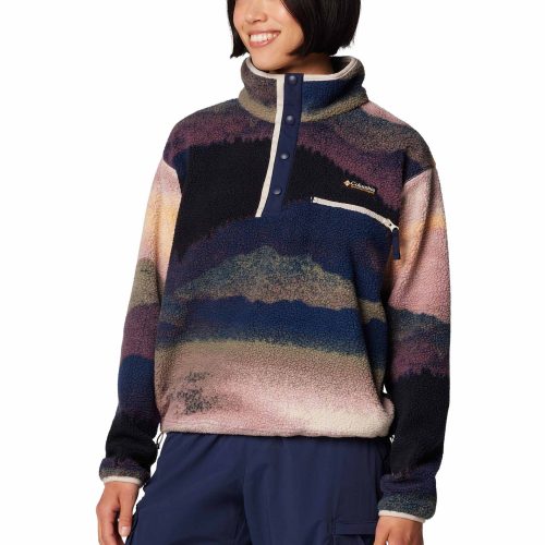 columbia helvetia ii cropped sherpa half snap printed fleece collegiate navy dolomites 2098501 464 2