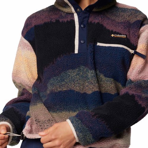 columbia helvetia ii cropped sherpa half snap printed fleece collegiate navy dolomites 2098501 464 4