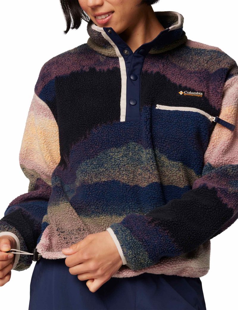 columbia helvetia ii cropped sherpa half snap printed fleece collegiate navy dolomites 2098501 464 4