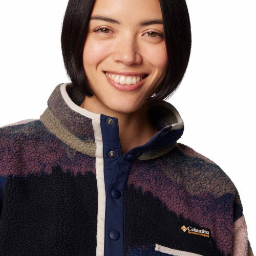 columbia helvetia ii cropped sherpa half snap printed fleece collegiate navy dolomites 2098501 464 5