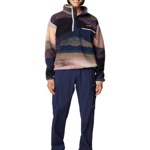 columbia helvetia ii cropped sherpa half snap printed fleece collegiate navy dolomites 2098501 464 6