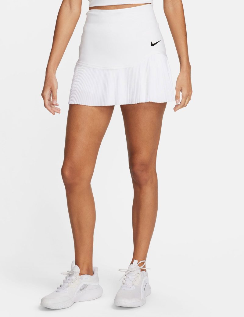 nike advantage dri fit tennis skirt white black fd6532 100 1