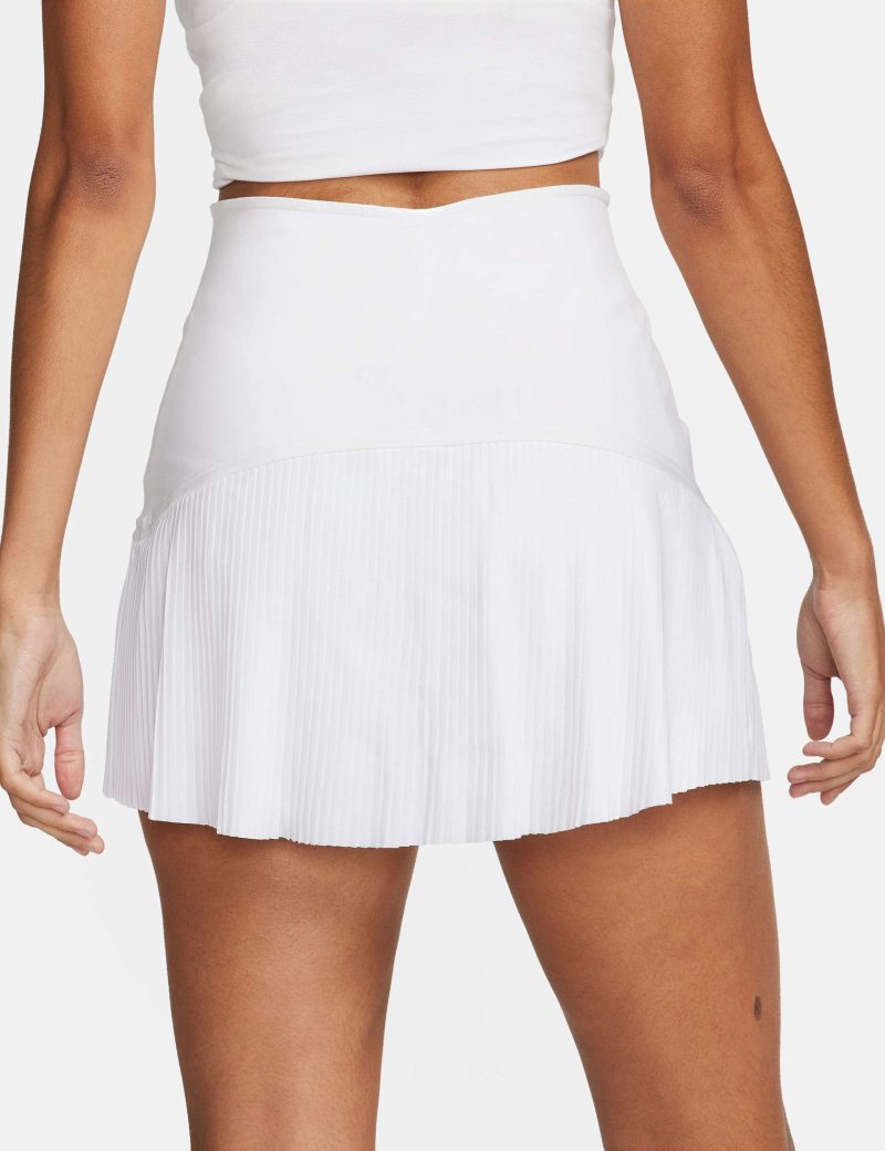 nike advantage dri fit tennis skirt white black fd6532 100 6