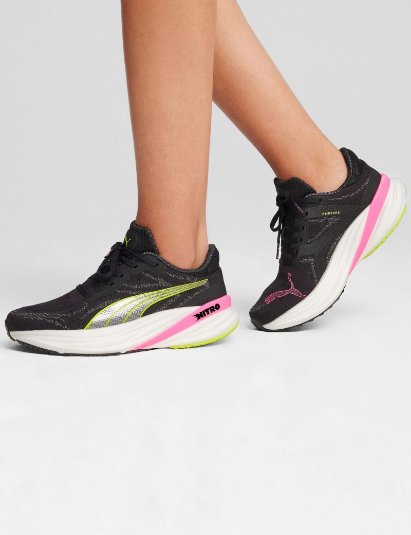 puma magnify nitro 2 shoes black lime pink 380079 01 5