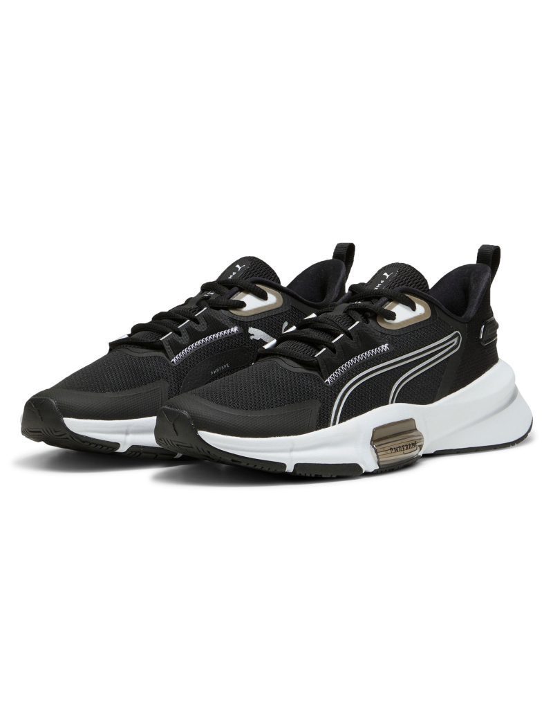 puma pwrframe tr 3 shoes black silver white 379560 01 2