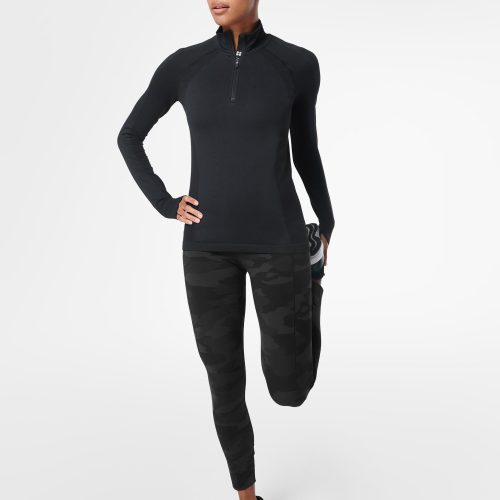 sweaty betty athlete seamless half zip long sleeve top black sb6548 3