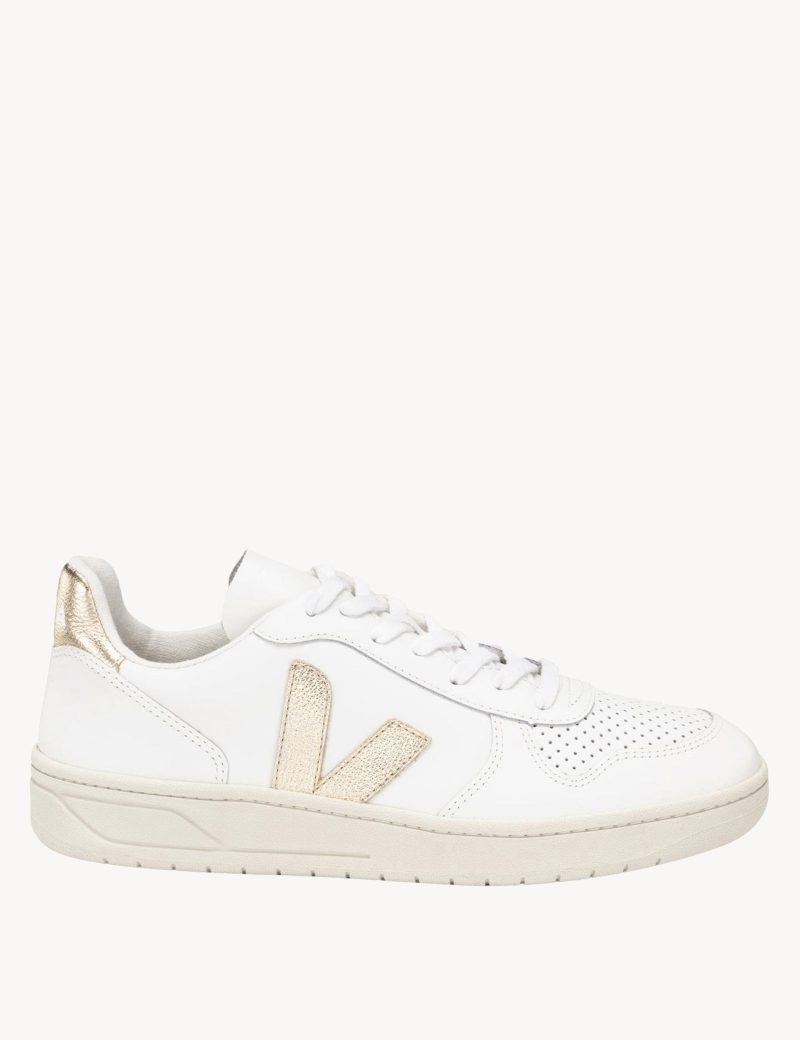 veja v 10 leather trainers white platine VX022490 1