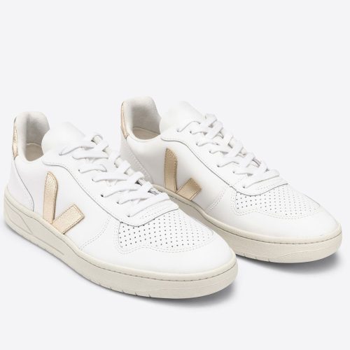 veja v 10 leather trainers white platine VX022490 2