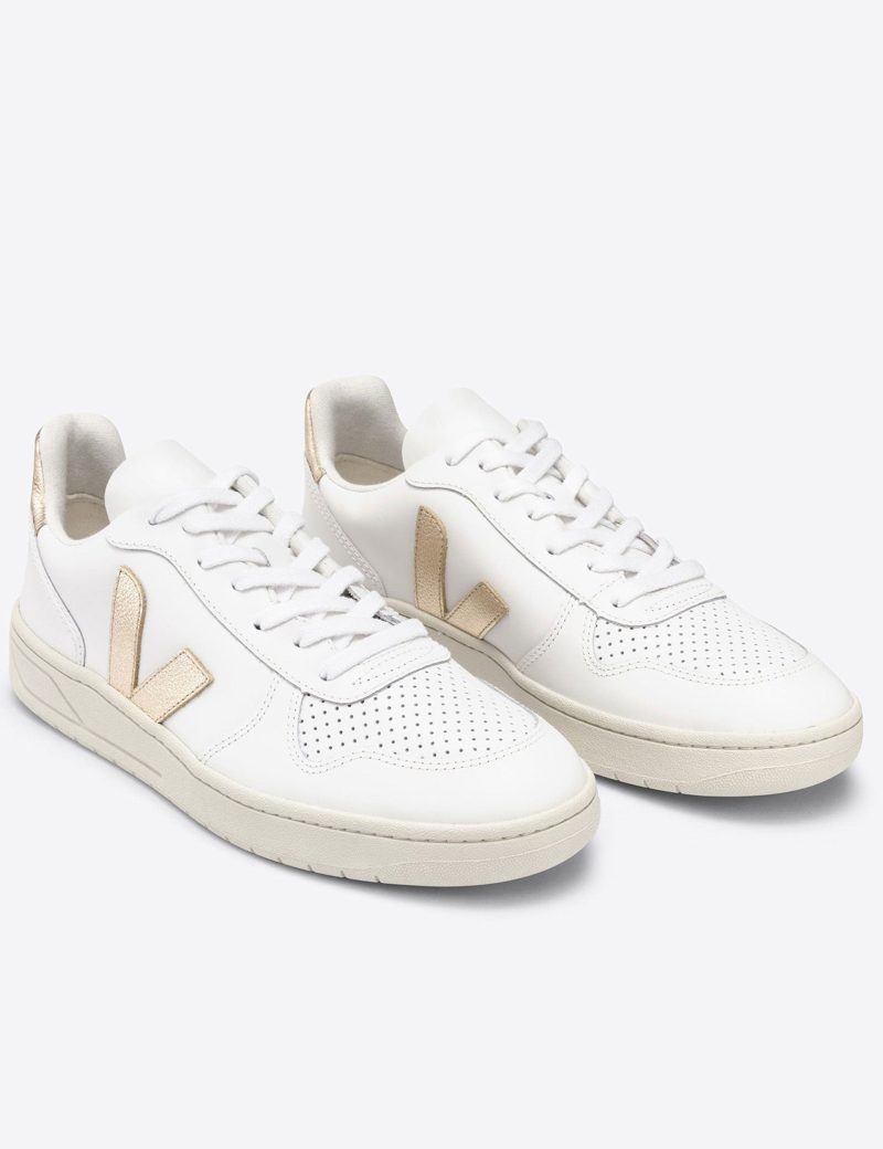 veja v 10 leather trainers white platine VX022490 2