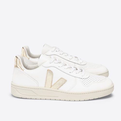 veja v 10 leather trainers white platine VX022490 4