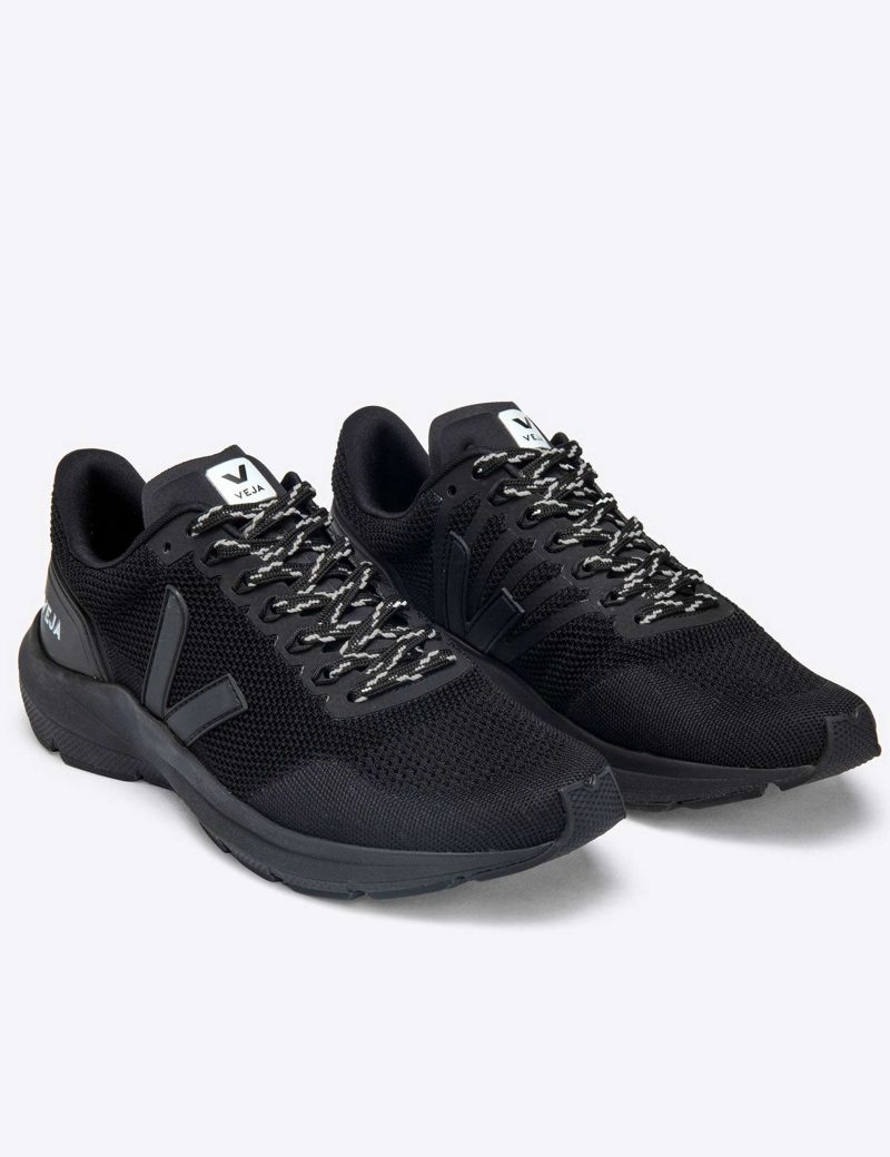 veja w marlin v knit trainers full black LT102456 3